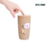 Coffee Format Brązowy kubek termiczny z motywem croissanta i kawy 350 ml