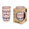 Coffee Format Różowy kubek termiczny z motywem świątecznym 350 ml