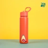 Brosky O. Ceglasta metalowa butelka na wodę ze słomką 680 ml