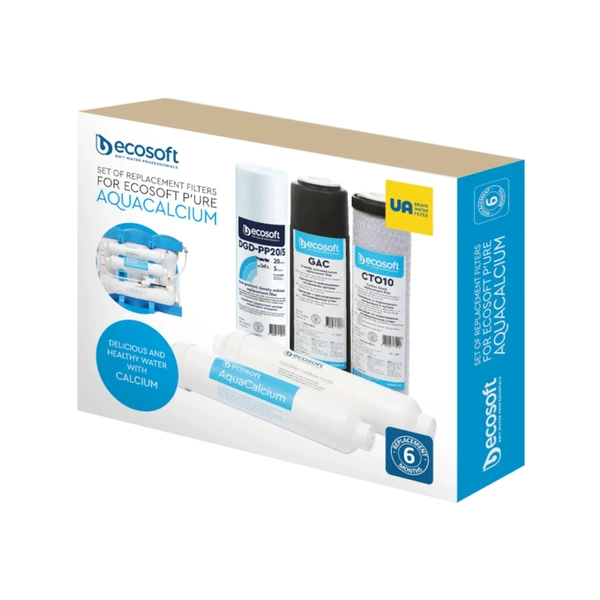 Ecosoft Pure Aquacalcium Zestaw 5 wkładów do filtra odwróconej osmozy