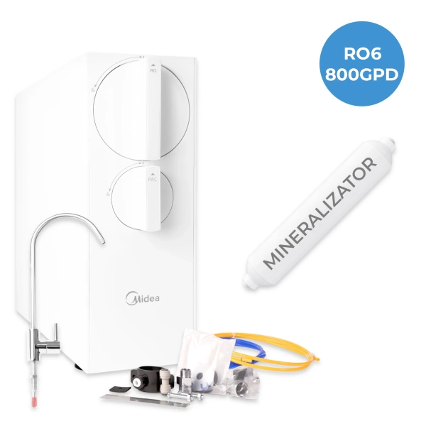 Midea 800GPD RO6 Bezzbiornikowy filtr odwróconej osmozy z mineralizatorem
