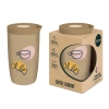 Coffee Format Brązowy kubek termiczny z motywem croissanta i kawy 350 ml