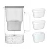 Wessper AquaMax Crystalline 3L Szary szklany dzbanek filtrujący z 3 wkładami