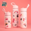 Brosky Pattern Stalowa butelka na wodę w kolorze różowym 450ml