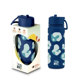 Brosky Wild Granatowa butelka na wodę z nadrukiem w motyw zwierzęcy 550 ml