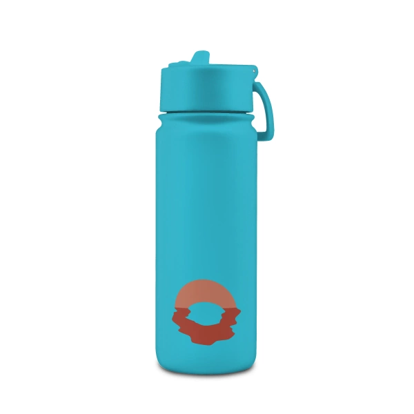 Brosky O. Jasnoniebieski bidon na wodę ze słomką 550 ml