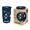 Coffee Format Niebieski kubek termiczny z motywem roślin i kwiatów 350 ml