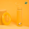 Brosky Abstract Żółta stalowa butelka termiczna ze słomką 680 ml