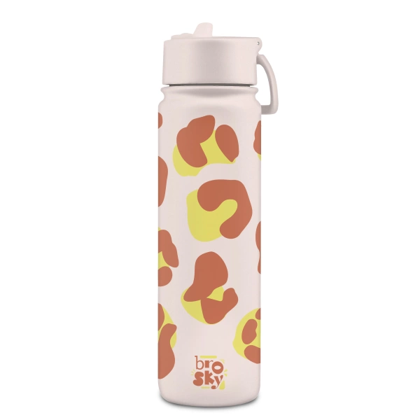 Brosky Wild Różowa butelka na wodę z nadrukiem w motyw zwierzęcy 680 ml