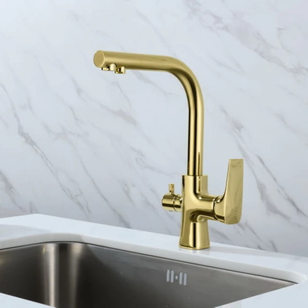 Blue Water Tivoli Złota Trójdrożna bateria kuchenna