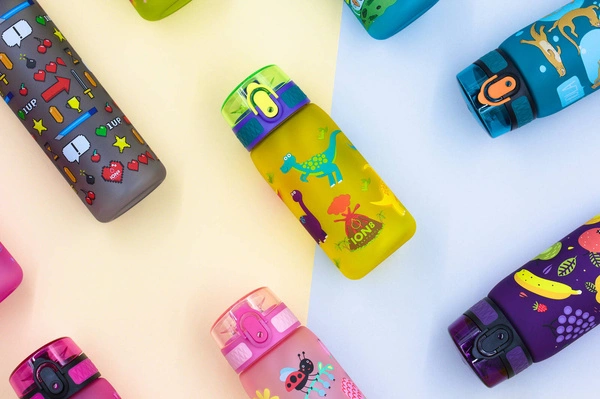 ION8 Zielona butelka na wodę w dinozaury 350 ml