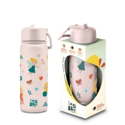 Brosky Kids Różowa butelka na wodę dla dzieci we wróżki i księżniczki 550ml
