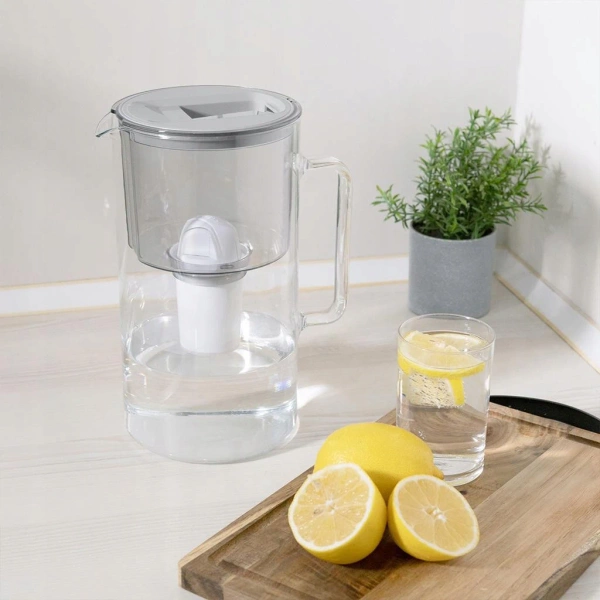 Wessper AquaClassic Crystalline 3L Szary szklany dzbanek filtrujący