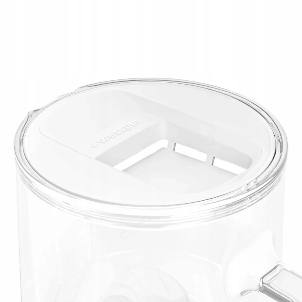 Wessper AquaClassic Crystalline 3L Biały szklany dzbanek filtrujący z 3 wkładami