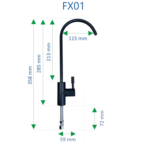 Supreme FX01-BKM Czarna Pojedyncza wylewka do filtrów wody