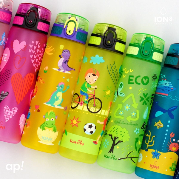 ION8 Różowa butelka na wodę w jednorożce 500 ml