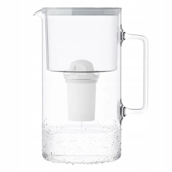Wessper AquaClassic Crystalline 3L Szary szklany dzbanek filtrujący z 12 wkładami