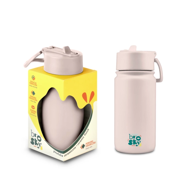Brosky Basic Stalowa butelka na wodę w kolorze różowym 450ml