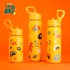 Brosky Pattern Stalowa butelka na wodę w kolorze żółtym 450ml
