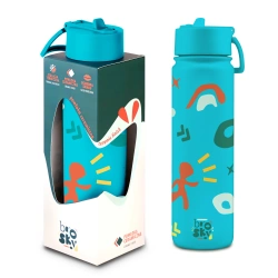 Brosky Pattern Stalowa butelka na wodę w kolorze morskim 680ml
