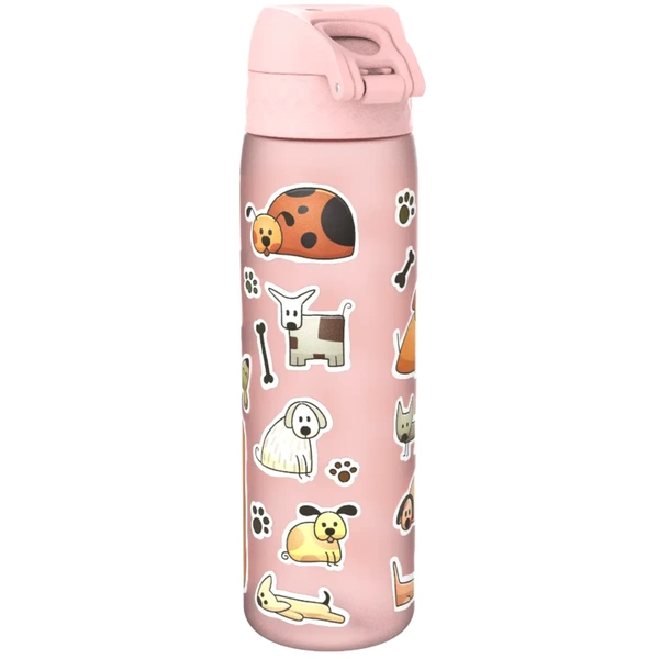 ION8 Różowa butelka na wodę dla dzieci w pieski 500 ml