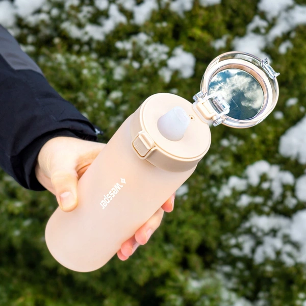 Wessper ActiveMax Clarti Glass Beżowa szklana butelka filtrująca 0,68l