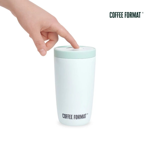 Coffee Format Miętowy kubek termiczny z motywem mapy 350 ml