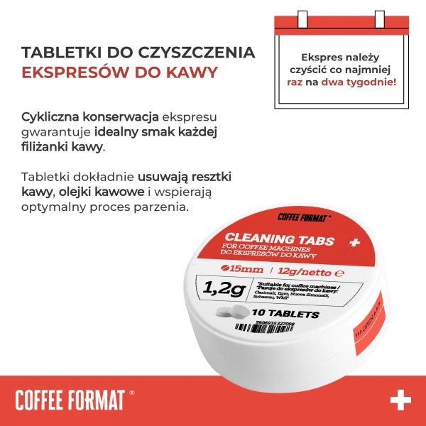 Coffee Format Cleaning Tabs+ 10x1,2g Tabletki do czyszczenia ekspresów
