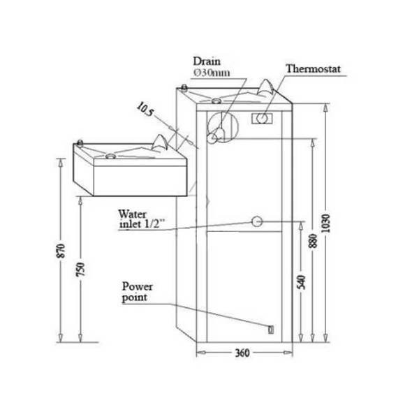 Canaletas M-6APUMV Fontanna wody pitnej z dodatkową misą i czujnikiem zbliżeniowym