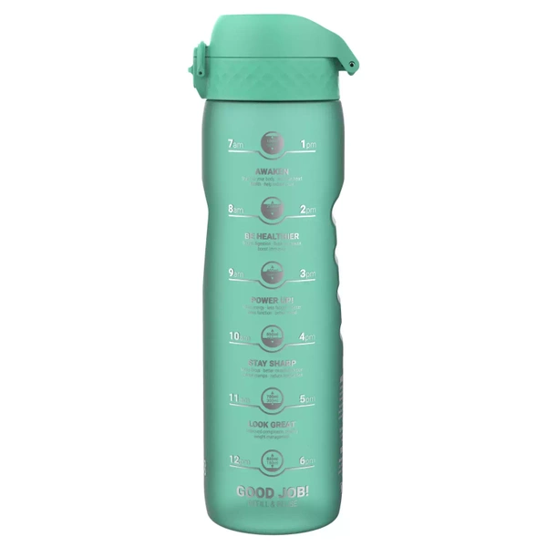 ION8 Turkusowa butelka na wodę z miarką motywacyjną 1000 ml