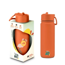 Brosky O. Ceglasty bidon na wodę ze słomką 550 ml