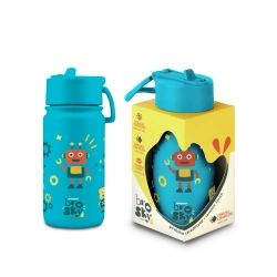 Brosky Kids Morska butelka na wodę dla dzieci w roboty 450 ml