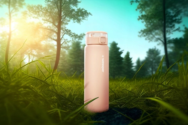 Wessper ActiveMax Clarti Glass Beżowa szklana butelka filtrująca 0,68l