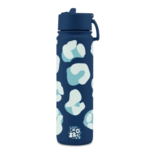 Brosky Wild Granatowa butelka na wodę z nadrukiem w motyw zwierzęcy 680 ml