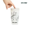 Coffee Format Biały kubek termiczny z motywem roślin 350 ml