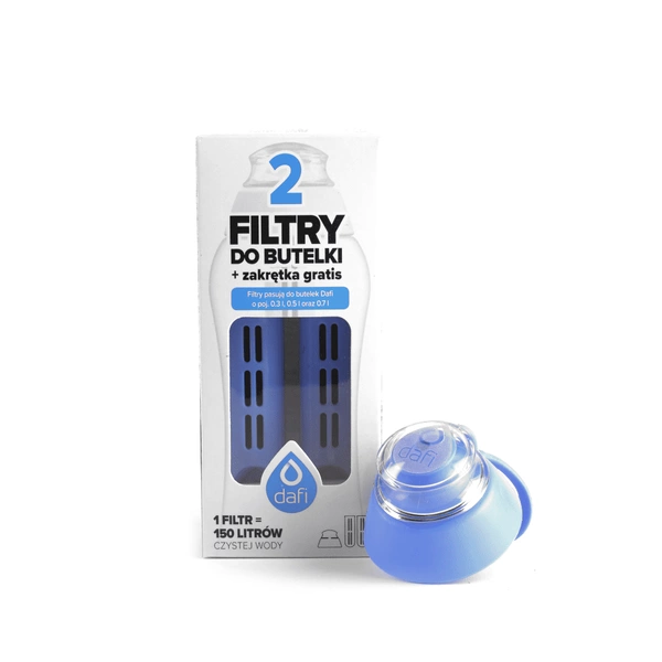 Dafi Wkład filtrujący do butelki 2 sztuki + zakrętka Niebieski