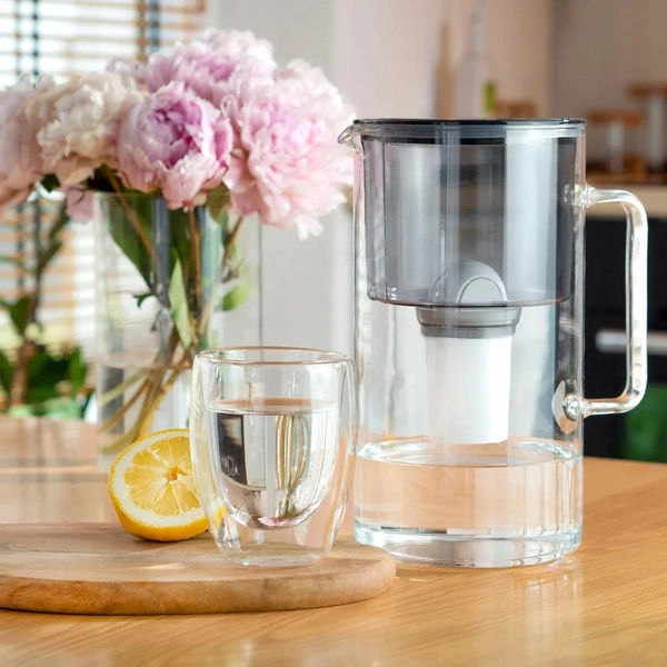 Wessper AquaClassic Crystalline 3L Czarny szklany dzbanek filtrujący