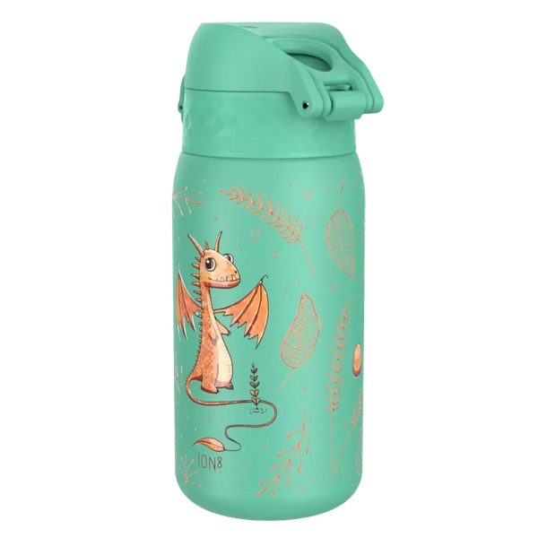 ION8 Zielona butelka na wodę ze stali nierdzewnej w smoki 400 ml