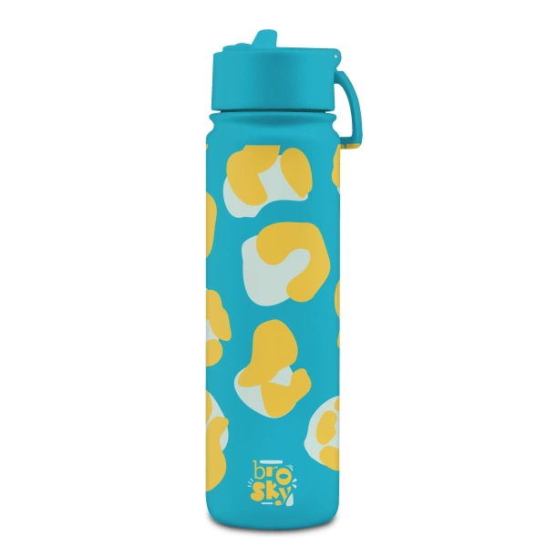 Brosky Wild Niebieska butelka na wodę z nadrukiem w motyw zwierzęcy 680 ml