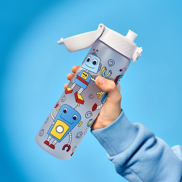 ION8 Przezroczysta butelka na wodę dla dzieci w roboty 500 ml