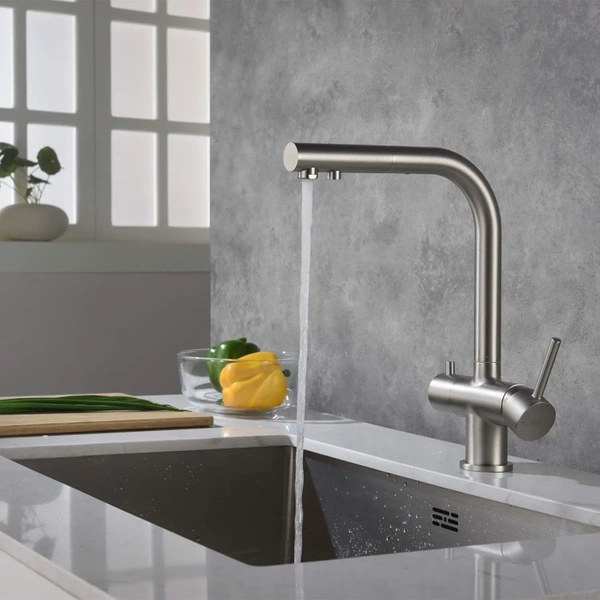 Blue Water Apala Stal Czterodrożna bateria kuchenna z wyciąganą wylewką