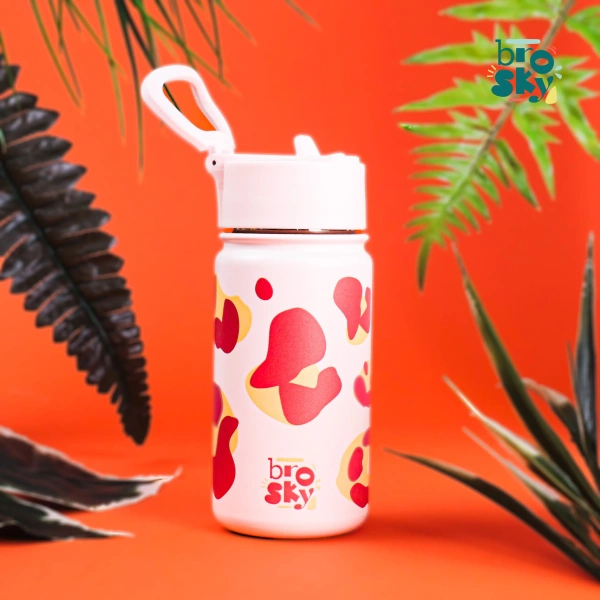 Brosky Wild Różowy bidon na wodę z nadrukiem 450 ml