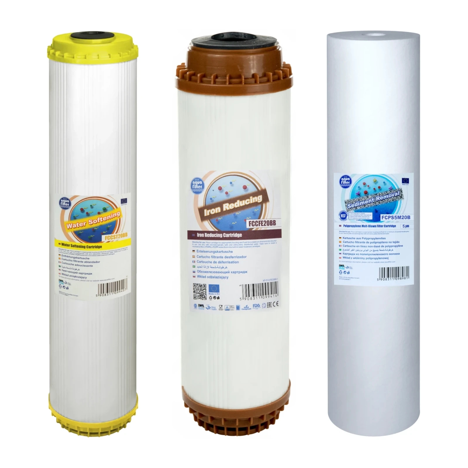 Aquafilter HHBB20B Komplet 3 uzdatniających wkładów do systemu filtrowania wody