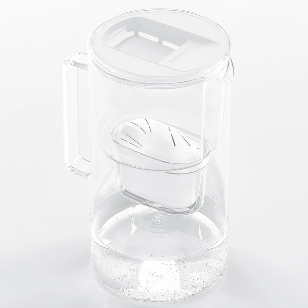Wessper AquaMax Crystalline 3L Biały szklany dzbanek filtrujący