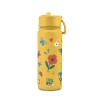 Brosky Kids Żółta butelka na wodę dla dzieci w kwiaty i owady 550 ml