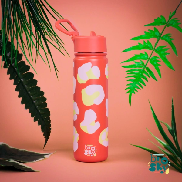 Brosky Wild Ceglasta butelka na wodę z nadrukiem w motyw zwierzęcy 680 ml