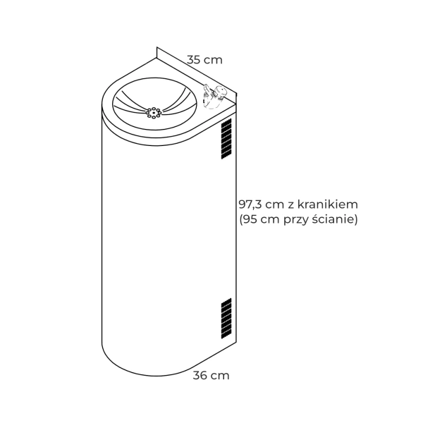 Aqua Solution AQF200 Fontanna wody pitnej montowana przy ścianie