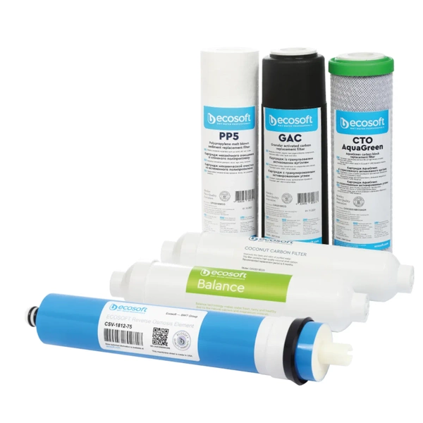 Ecosoft Pure Balance Zestaw 6 filtrów do systemów odwróconej osmozy