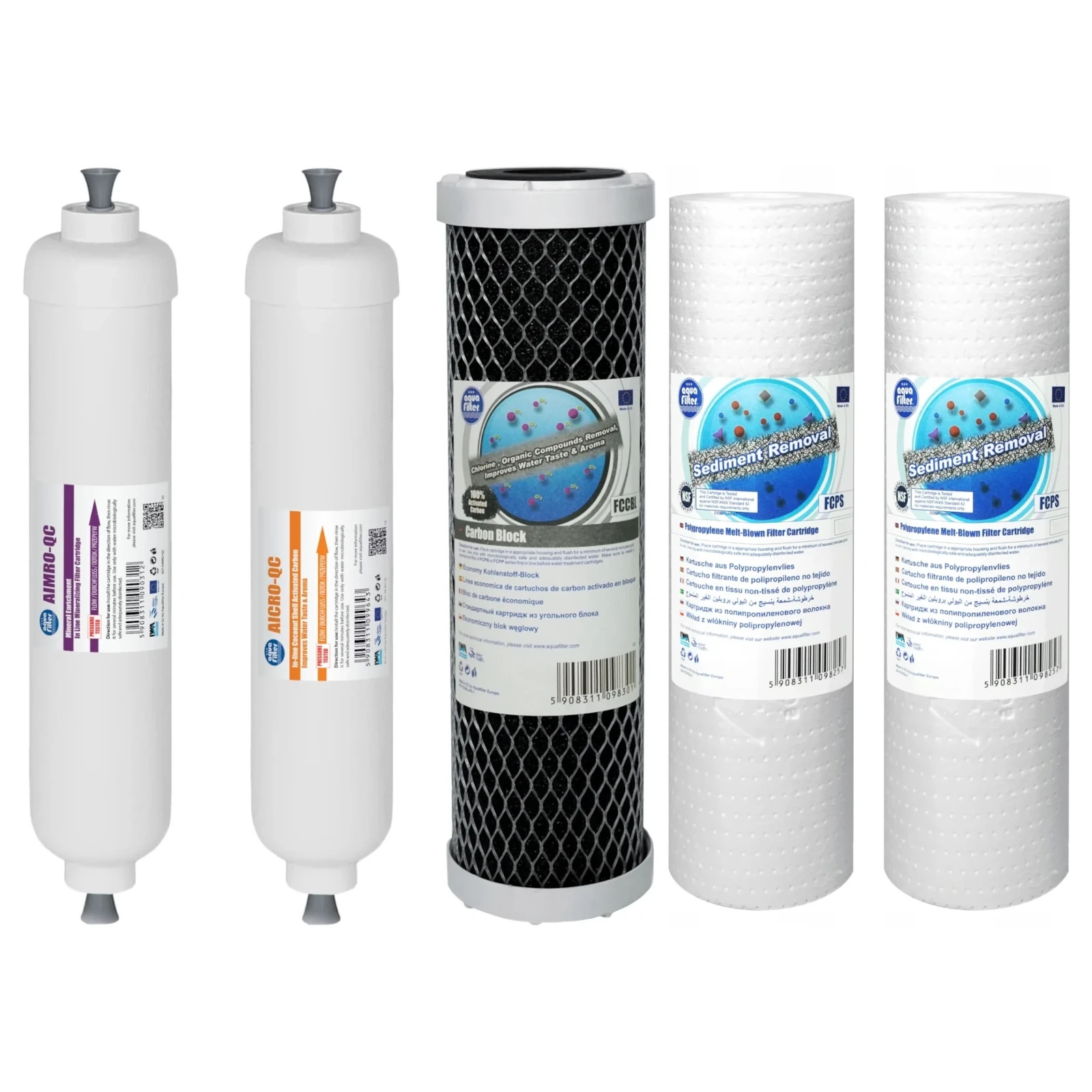 Aquafilter RO6 Komplet 5 wkładów do filtra odwróconej osmozy