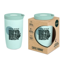 Coffee Format Miętowy kubek termiczny z motywem mapy 350 ml